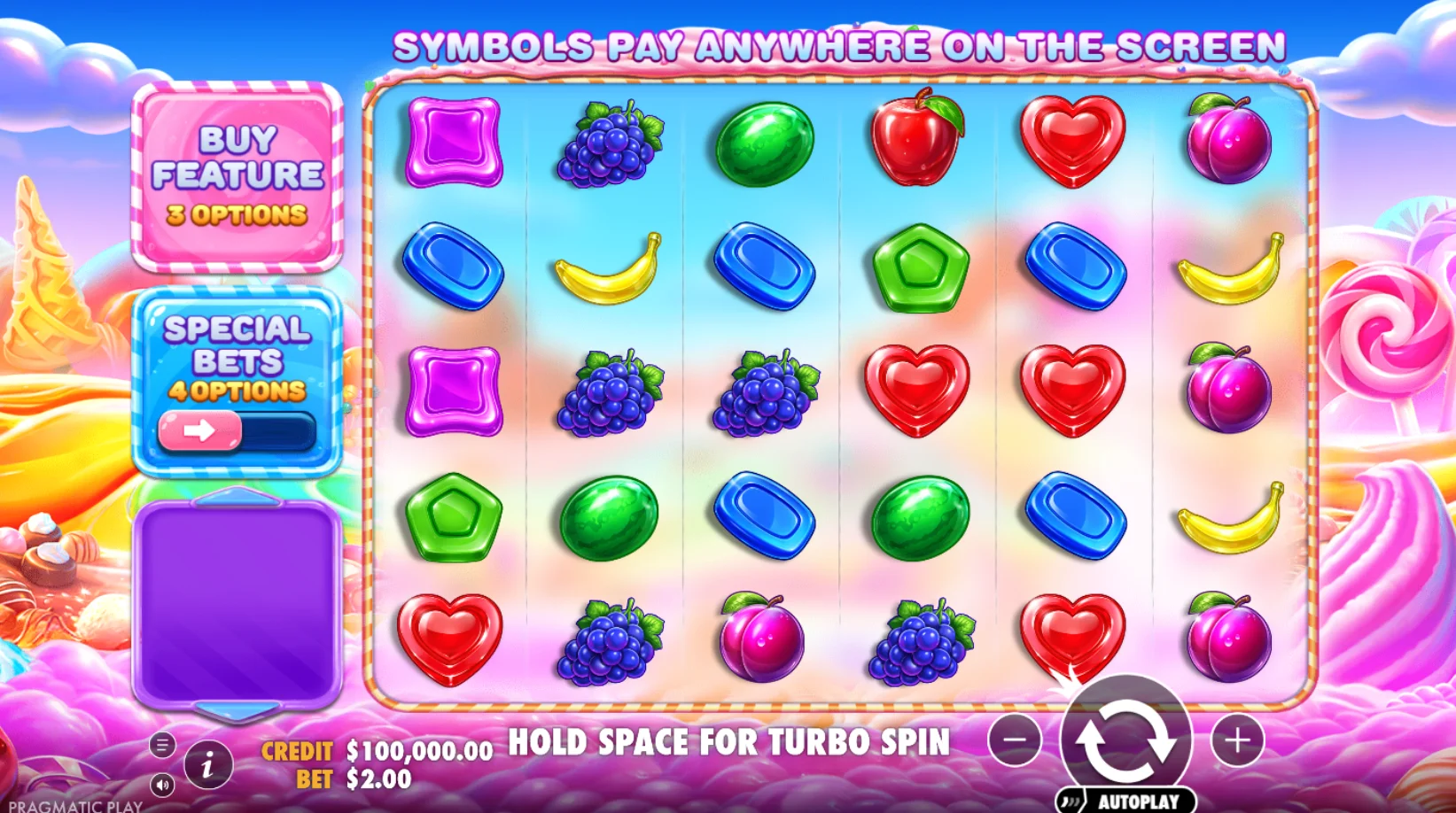 Sweet Bonanza 2500 Spielraster