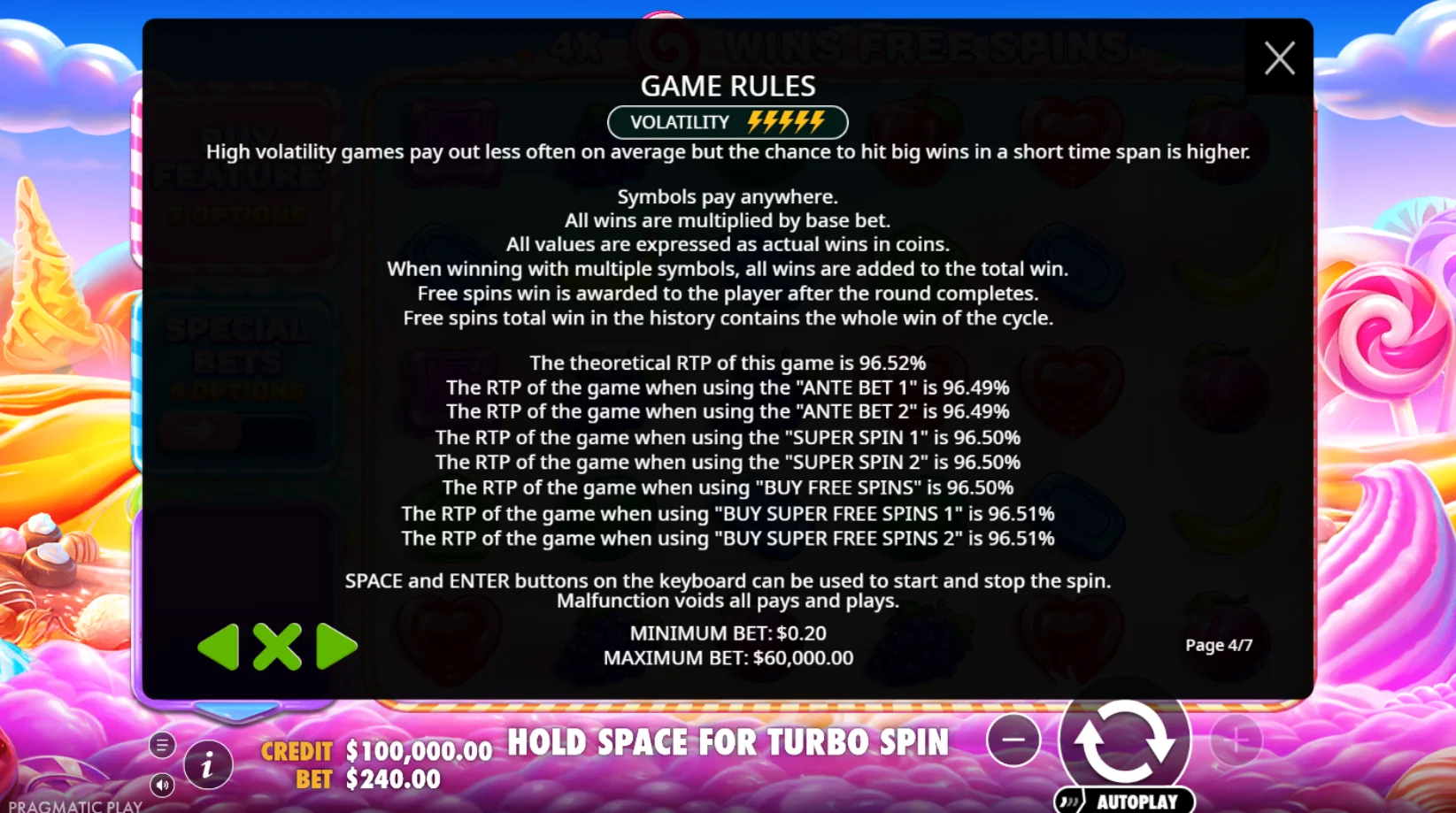 Sweet Bonanza 2500 RTP je nach Funktionsauswahl